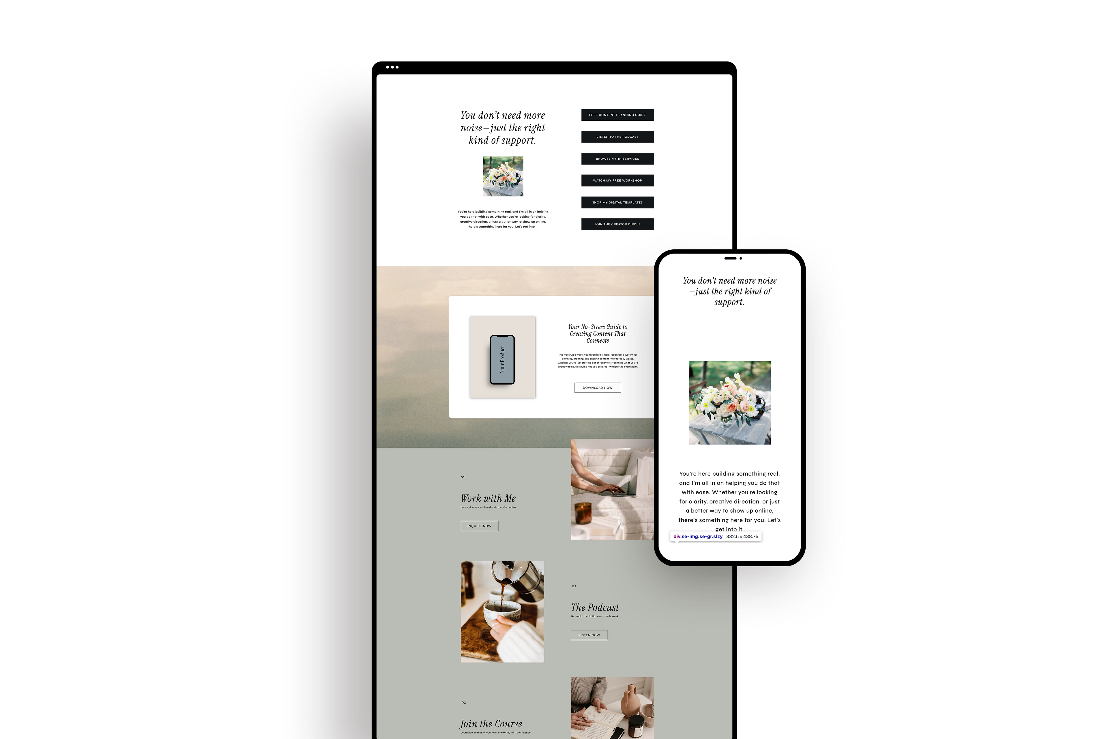 Instagram Link in Bio Showit Add On Page